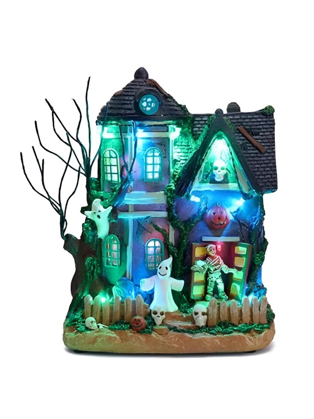 Halloween Decorations, Lighted Halloween Village Houses with